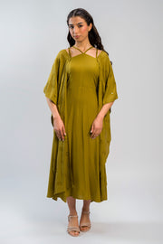 Layered Dress with Draped Overlay