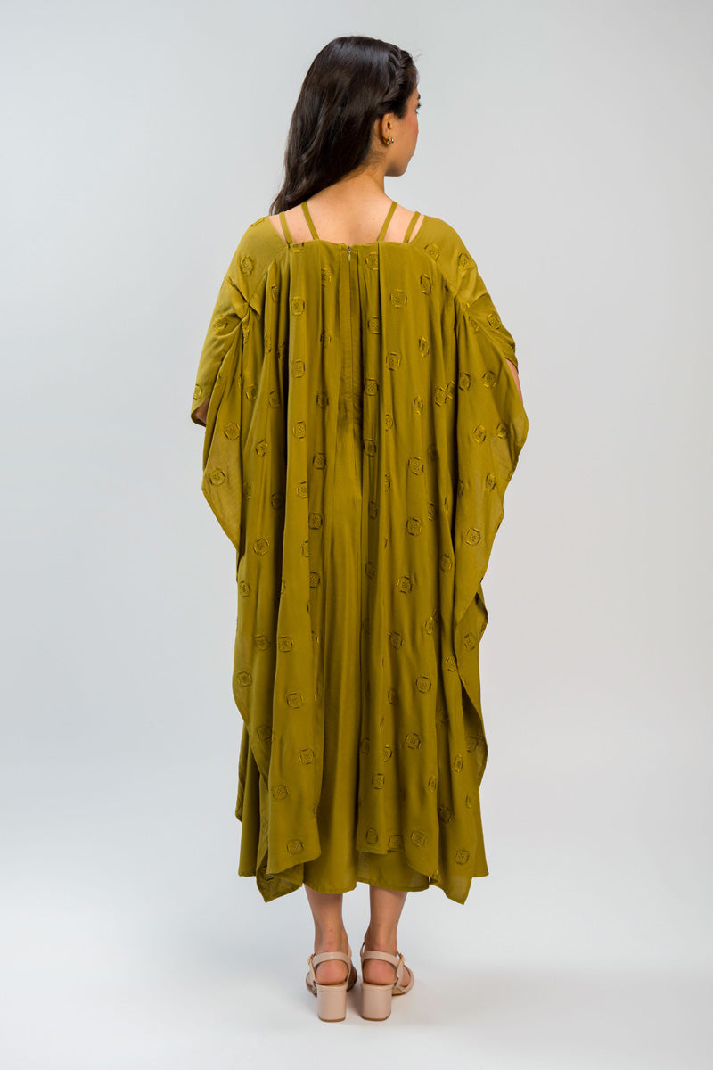 Layered Dress with Draped Overlay