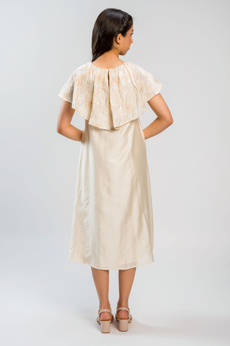 فستان ميدي بتصميم كاب مطرز