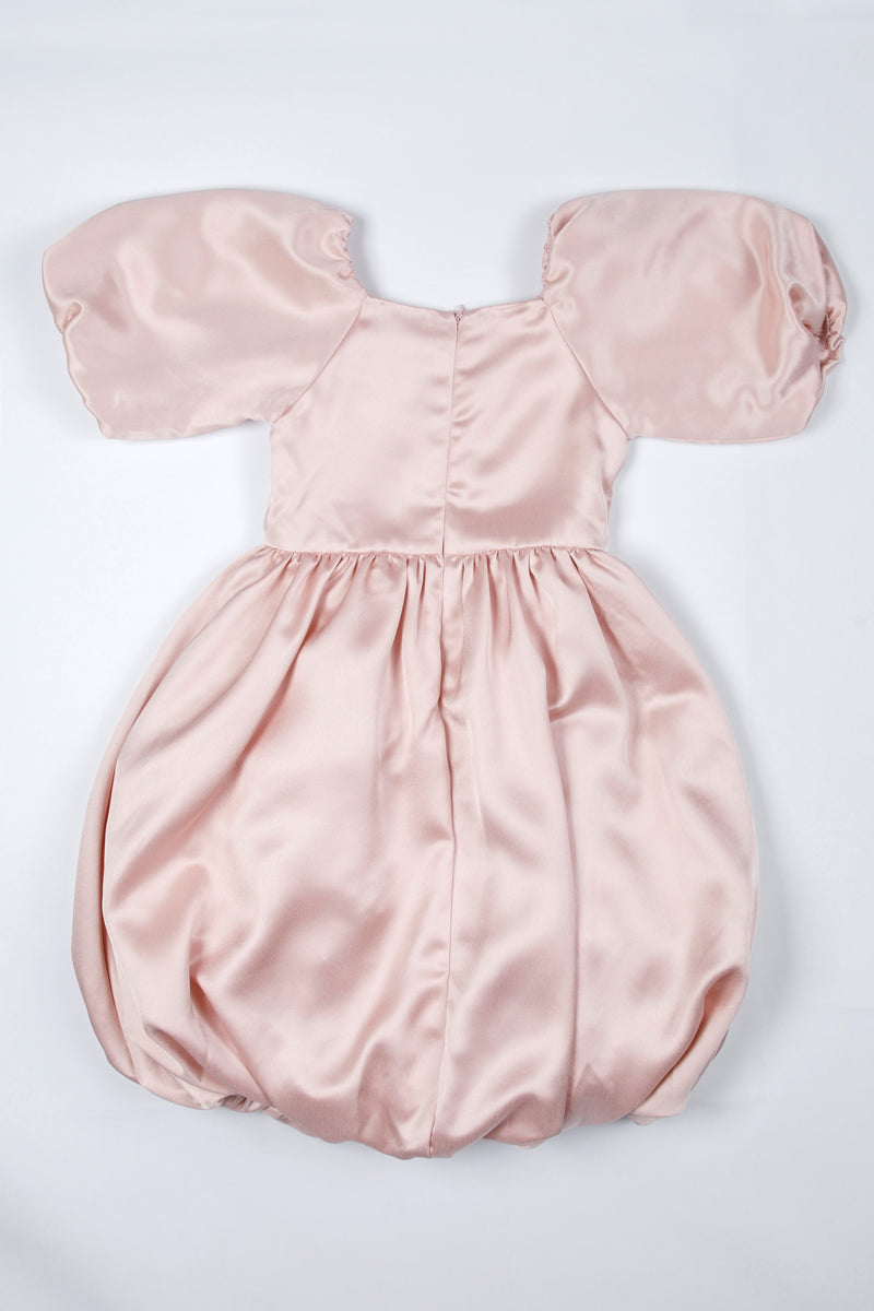Satin Puff Sleeve Party Dress