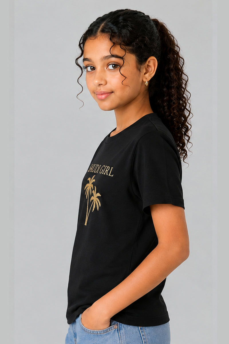 Saudi Palm Graphic Crew Neck T-Shirt