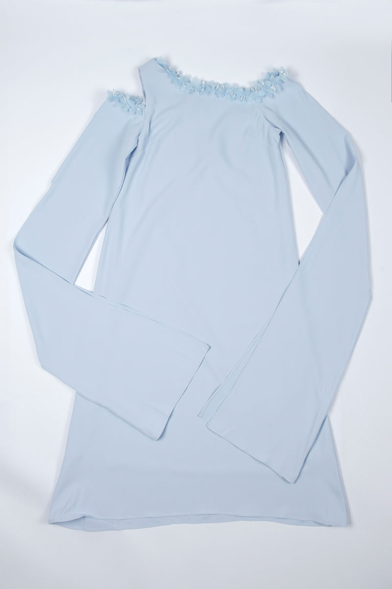 Dress with Long Flare Sleeves