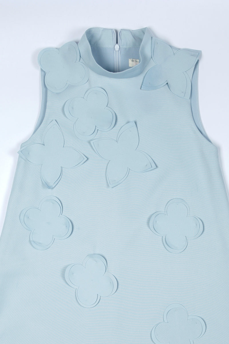 Sleeveless Dress with Floral Detail