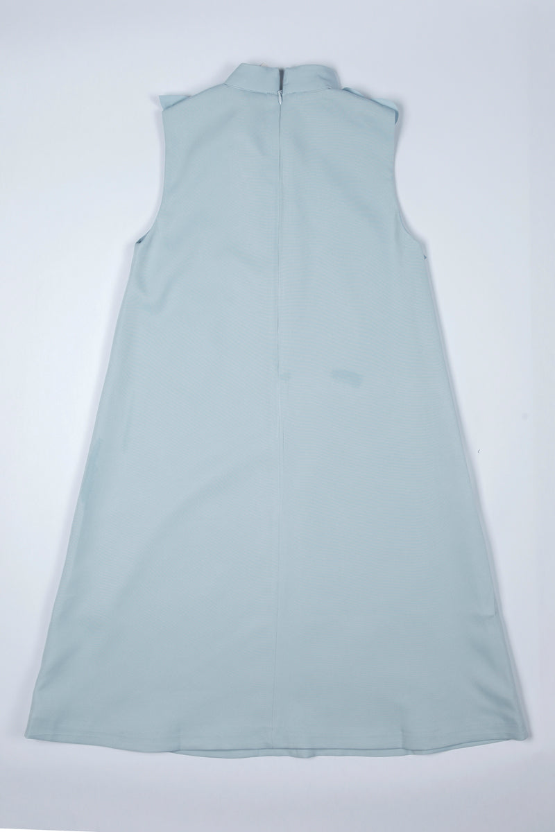 Sleeveless Dress with Floral Detail