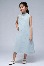 Sleeveless Dress with Floral Detail