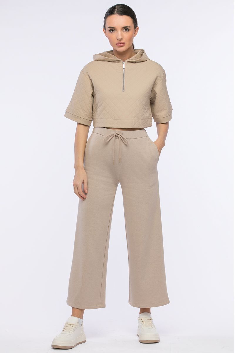 quilted cropped hoodie