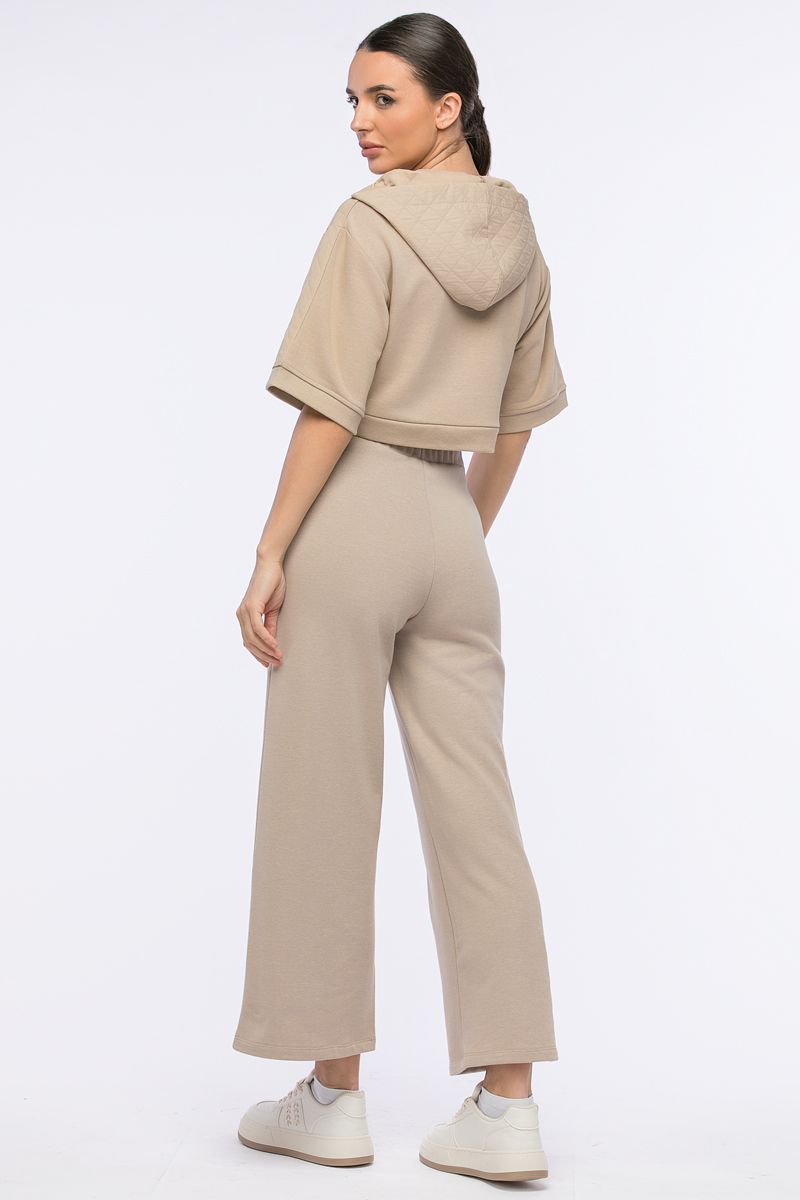 quilted cropped hoodie