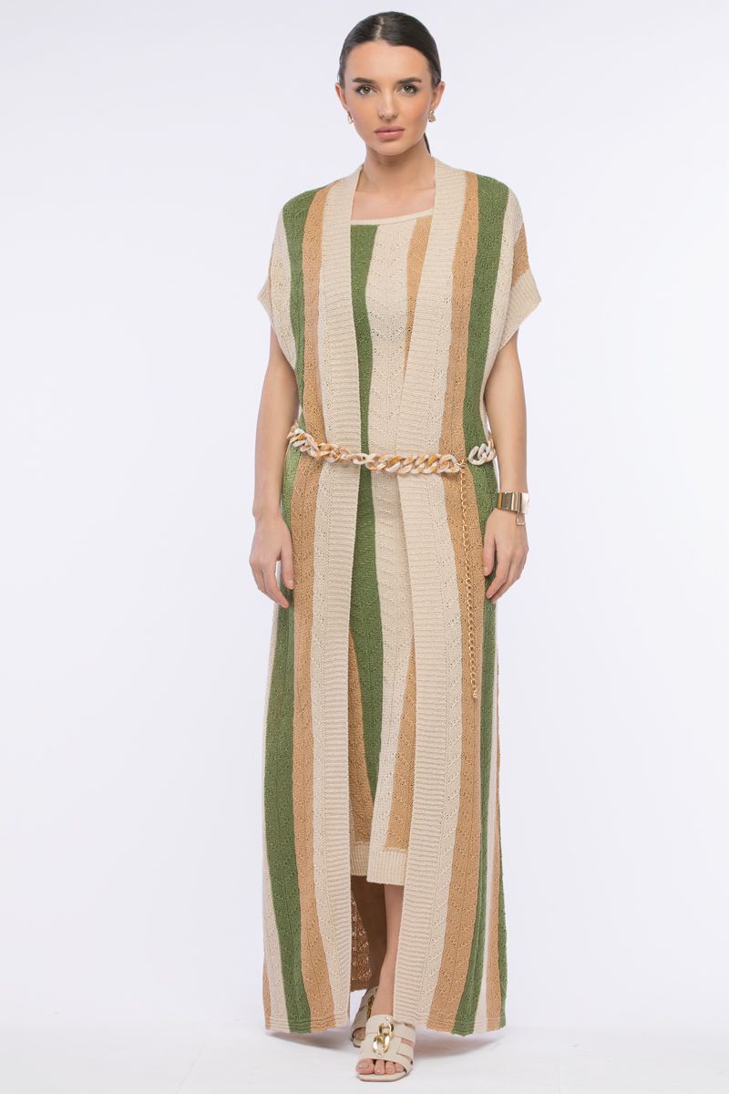 striped knitted cardigan