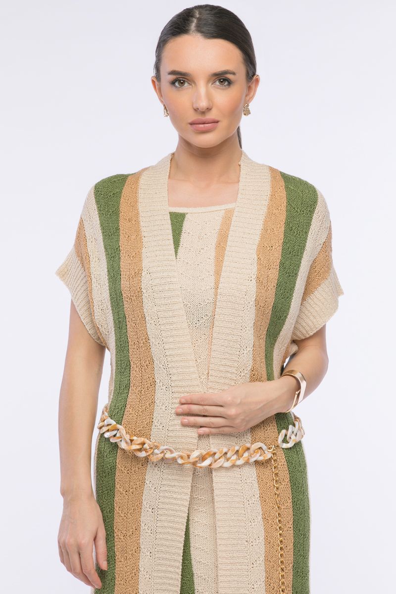 striped knitted cardigan