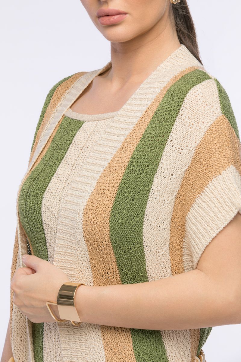 striped knitted cardigan