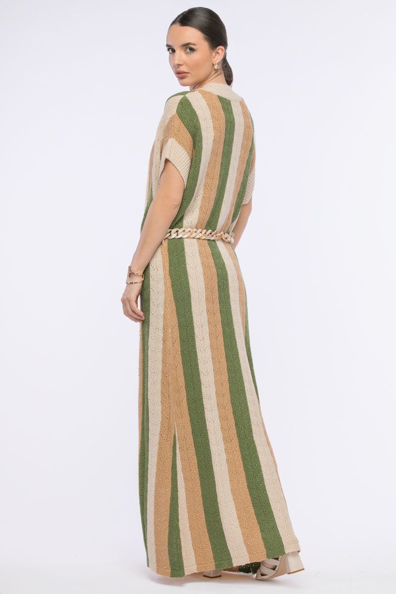 striped knitted cardigan