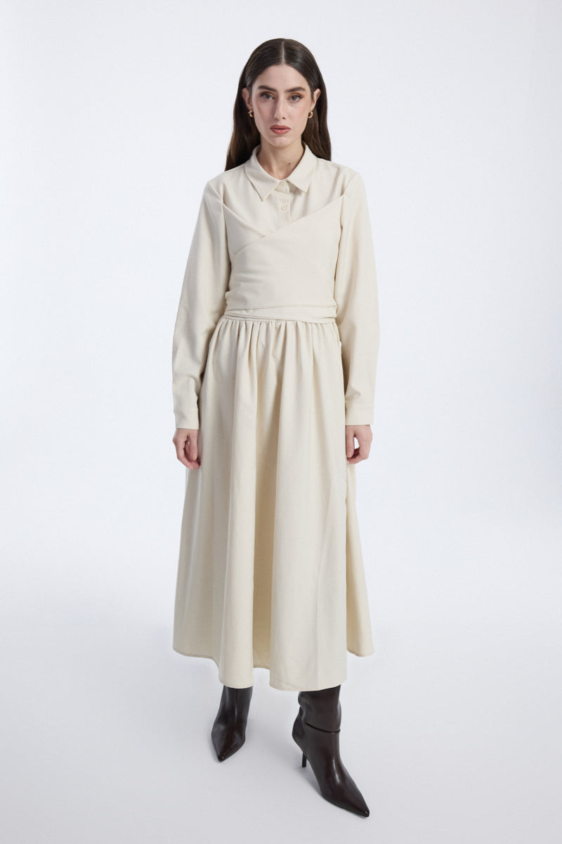 Load video: Longline Dress with Waist Tie