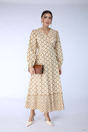 printed wrap maxi dress